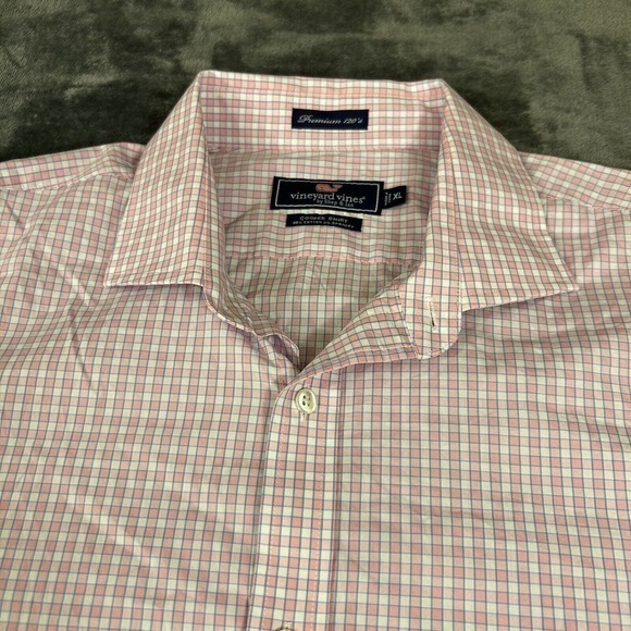 Vineyard Vines‎ Shirt Mens Extra Large Pink White Button Up Long Sleeve Cooper - Picture 4 of 9